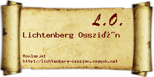 Lichtenberg Osszián névjegykártya